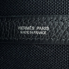 将图像加载到图库查看器中，HERMES Garden Party Voyage Black Toile Military Negonda Leather Size GM

