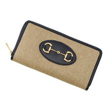 Load image into Gallery viewer, GUCCI Horsebit 1955 Zip-Around Wallet Japan Limited Edition Beige/Navy621889 H58AG 2599 Canvas/Leather
