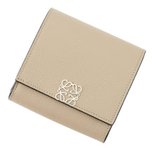 Load image into Gallery viewer, LOEWE Anagram Compact Flap Wallet SandC821L57X01 2150 Pebble Grain Calf Leather
