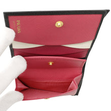 Load image into Gallery viewer, PRADA Saffiano Leather Multicolor Compact Wallet Black/Hibiscus1MV204_ZLP_F061H Saffiano LeatherLeather
