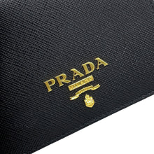 Load image into Gallery viewer, PRADA Saffiano Leather Multicolor Compact Wallet Black/Hibiscus1MV204_ZLP_F061H Saffiano LeatherLeather
