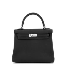 将图像加载到图库查看器中，HERMES Kelly Retourne Black Togo Leather Size 25
