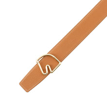Load image into Gallery viewer, HERMES Tête de Cheval Belt Size 75 Black/Gold Box Calf Leather Togo Leather
