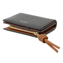 Load image into Gallery viewer, LOEWE Knot Compact Wallet Black/BrownCEM1NCWX01 Shiny Nappa Calf Leather
