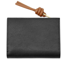 Load image into Gallery viewer, LOEWE Knot Compact Wallet Black/BrownCEM1NCWX01 Shiny Nappa Calf Leather
