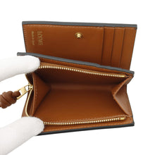 Load image into Gallery viewer, LOEWE Knot Compact Wallet Black/BrownCEM1NCWX01 Shiny Nappa Calf Leather
