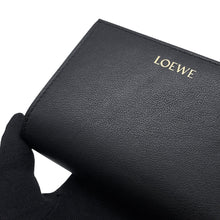 Load image into Gallery viewer, LOEWE Knot Compact Wallet Black/BrownCEM1NCWX01 Shiny Nappa Calf Leather
