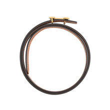 Load image into Gallery viewer, HERMES Belt buckle Mini H Leather belt 13 Size 70 Black/Gold Swift Leather Epsom
