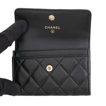 Load image into Gallery viewer, CHANEL Matelasse Flap Card Case BlackAP2563 B07244 NG538 Lambskin
