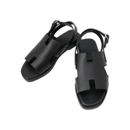 HERMES Sandals Maya Black Leather Size 36