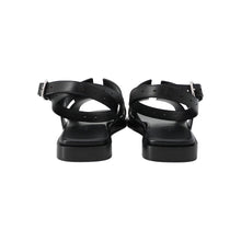 将图像加载到图库查看器中，HERMES Sandals Maya Black Leather Size 36
