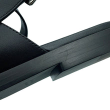 将图像加载到图库查看器中，HERMES Sandals Maya Black Leather Size 36

