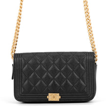 Load image into Gallery viewer, CHANEL Boy Chanel Chain Shoulder Phone Case BlackAP3013 Caviar Leather
