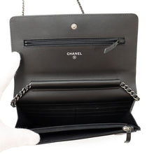 将图像加载到图库查看器中，CHANEL 2.55 Icon Chain Wallet BlackA80442 Leather
