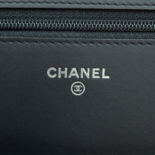 将图像加载到图库查看器中，CHANEL 2.55 Icon Chain Wallet BlackA80442 Leather
