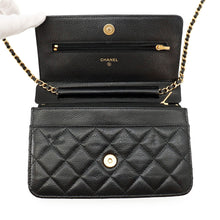 Load image into Gallery viewer, CHANEL Matelasse Classic Chain Wallet BlackAP0250 Caviar Leather
