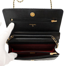 Load image into Gallery viewer, CHANEL Matelasse Classic Chain Wallet BlackAP0250 Caviar Leather
