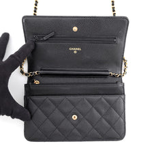Load image into Gallery viewer, CHANEL Classic Matelasse Chain Wallet BlackAP0250 Caviar Leather

