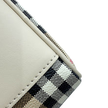Load image into Gallery viewer, BURBERRY Check Bowling Bag Soap Beige81251071 PVC Calf Leather Size Mini
