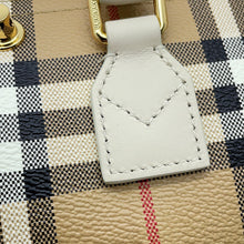 Load image into Gallery viewer, BURBERRY Check Bowling Bag Soap Beige81251071 PVC Calf Leather Size Mini
