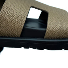 Load image into Gallery viewer, HERMES Shipley Sandals Etoupe/Black Epsom Rubber Size 38
