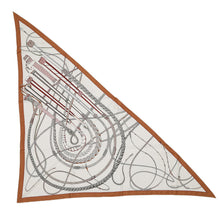 将图像加载到图库查看器中，HERMES Triangle Jean Whip and Grip White/Caramel/Anthracite Cashmere70% Silk30%
