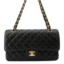 Load image into Gallery viewer, CHANEL Matelasse W Flap ChainShoulder Bag BlackA01112 Caviar Leather Size 25

