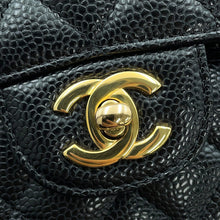 Load image into Gallery viewer, CHANEL Matelasse W Flap ChainShoulder Bag BlackA01112 Caviar Leather Size 25
