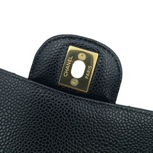 Load image into Gallery viewer, CHANEL Matelasse W Flap ChainShoulder Bag BlackA01112 Caviar Leather Size 25
