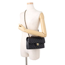 Load image into Gallery viewer, CHANEL Matelasse W Flap ChainShoulder Bag BlackA01113 Caviar Leather Size 23
