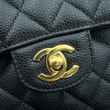 Load image into Gallery viewer, CHANEL Matelasse W Flap ChainShoulder Bag BlackA01113 Caviar Leather Size 23
