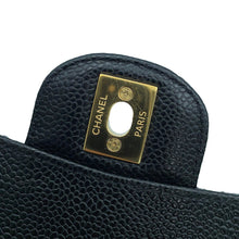 Load image into Gallery viewer, CHANEL Matelasse W Flap ChainShoulder Bag BlackA01113 Caviar Leather Size 23
