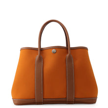 将图像加载到图库查看器中，HERMES Garden Party Apricot/Gold Toile Military Negonda Leather Size TPM
