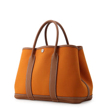将图像加载到图库查看器中，HERMES Garden Party Apricot/Gold Toile Military Negonda Leather Size TPM
