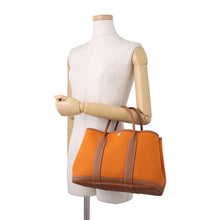 将图像加载到图库查看器中，HERMES Garden Party Apricot/Gold Toile Military Negonda Leather Size TPM
