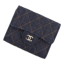 Load image into Gallery viewer, CHANEL CC Logo Classic Small Compact Wallet NavyAP0229 Denim
