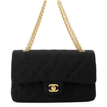 Load image into Gallery viewer, CHANEL Matelasse W Flap ChainShoulder Bag BlackA01112 CottonJersy Size 25
