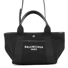 将图像加载到图库查看器中，BALENCIAGA Biarritz Tote Bag Black834501 Canvas Leather Size Small
