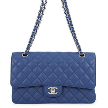 Load image into Gallery viewer, CHANEL Matelasse W Flap ChainShoulder Bag BlueA01112 Caviar Leather Size 25
