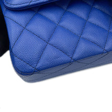 Load image into Gallery viewer, CHANEL Matelasse W Flap ChainShoulder Bag BlueA01112 Caviar Leather Size 25
