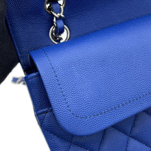 Load image into Gallery viewer, CHANEL Matelasse W Flap ChainShoulder Bag BlueA01112 Caviar Leather Size 25
