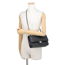 Load image into Gallery viewer, CHANEL Matelasse W Flap ChainShoulder Bag BlackA01112 Caviar Leather Size 25
