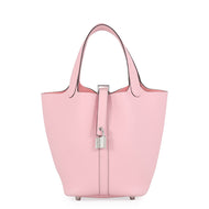 HERMES Picotin Lock Rose Sakura Taurillon Clemence Size PM