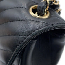 Load image into Gallery viewer, CHANEL Chevron ChainShoulder Bag BlackA35200 Lambskin Size 18
