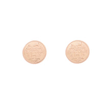 Load image into Gallery viewer, HERMES Ex Libris Earrings Size TPM 18K Pink Gold

