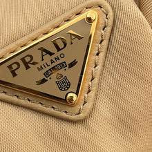 Load image into Gallery viewer, PRADA Ribbon motif Shoulder Bag Beige1BH166 Nylon Leather

