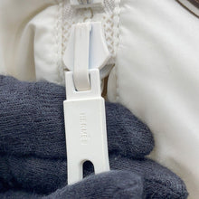 将图像加载到图库查看器中，HERMES Quilted Reversible Coat Clou de Selle Semis Size 42 White/Black Polyester100%
