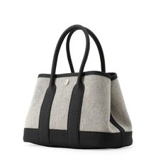 将图像加载到图库查看器中，HERMES Neo Garden Black/Ecru Toile H Negonda Leather Size 23

