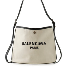 将图像加载到图库查看器中，BALENCIAGA Biarritz Small Bucket Bag Natural/Black828843 Canvas Leather
