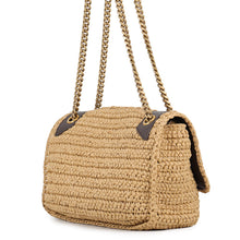 将图像加载到图库查看器中，SAINT LAURENT PARIS Niki ChainShoulder Bag Beige/Brown620329 Raffia Leather
